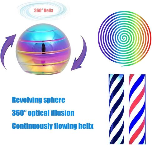 Kinetic Desk Toys Chihimoer FidgetCool Gadgets，Fidget Spinners on Desktop for Office for Adults 60 Seconds Spinning Small, Cool Stuff-Toys with Optical-Illusion for Stress Relief Gifts Black in Saudi Arabia