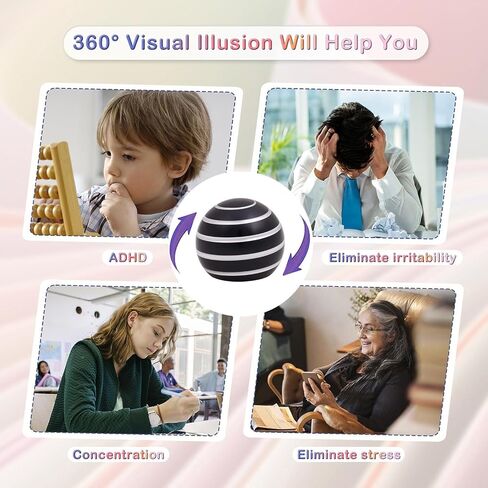 Kinetic Desk Toys Chihimoer FidgetCool Gadgets，Fidget Spinners on Desktop for Office for Adults 60 Seconds Spinning Small, Cool Stuff-Toys with Optical-Illusion for Stress Relief Gifts Black in Saudi Arabia