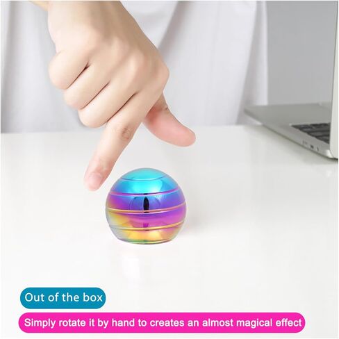 Kinetic Desk Toys Chihimoer FidgetCool Gadgets，Fidget Spinners on Desktop for Office for Adults 60 Seconds Spinning Small, Cool Stuff-Toys with Optical-Illusion for Stress Relief Gifts Black in Saudi Arabia