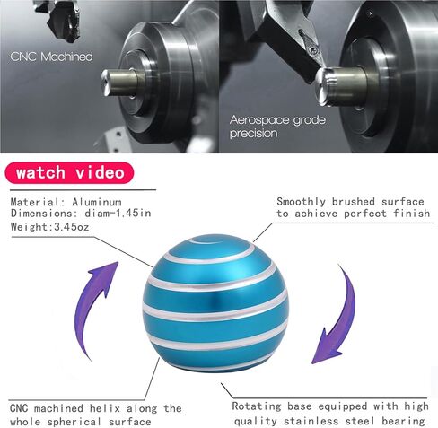 ألعاب مكتبية حركية، أدوات Chihimoer FidgetCool، مغازل تململ على سطح المكتب للبالغين 60 ثانية، ألعاب صغيرة ورائعة مع الوهم البصري لهدايا تخفيف التوتر باللون الأسود in Kuwait
