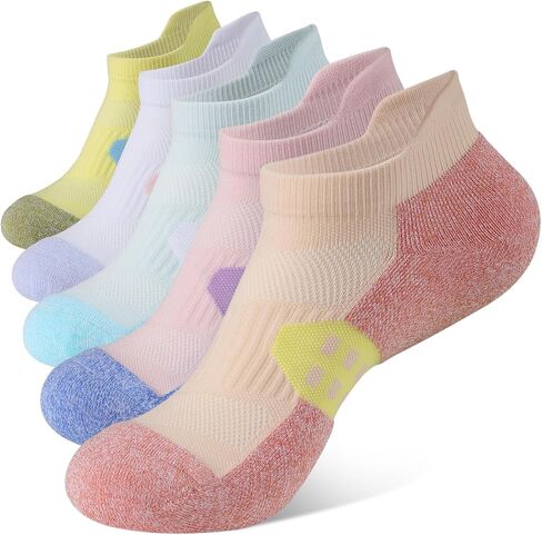 BUDERMMY Ankle Compression Socks for Women Running Athletic Socks Low Cut with Arch Support 5 Pairs in Saudi Arabia