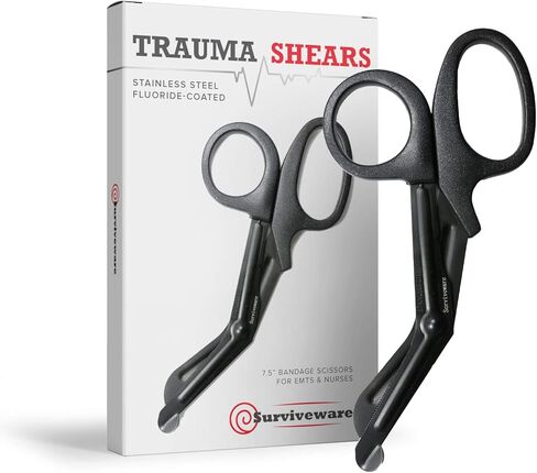 مقصات الصدمات والضمادات من Surviveware للممرضات وفرق الطوارئ الطبية والإسعافات الأولية، 7.5 بوصة in Kuwait