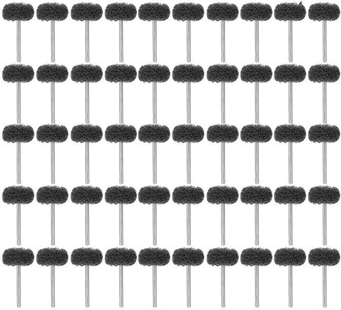 Rocaris 1" Brown 120 Grit Abrasive Buffing Polishing Wheels Burr for Rotary Tools-1/8"(3mm) Shank 50 Pack in Kuwait