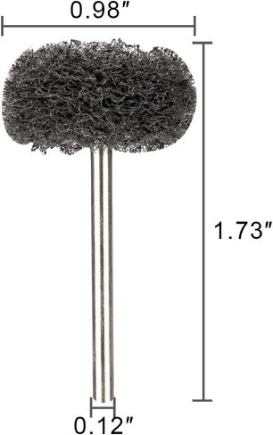 Rocaris 1" Brown 120 Grit Abrasive Buffing Polishing Wheels Burr for Rotary Tools-1/8"(3mm) Shank 50 Pack in Kuwait