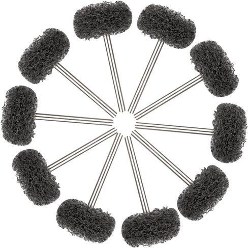 Rocaris 1" Brown 120 Grit Abrasive Buffing Polishing Wheels Burr for Rotary Tools-1/8"(3mm) Shank 50 Pack in Kuwait