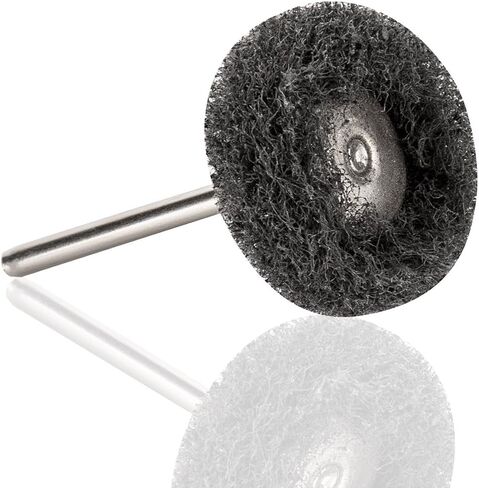 Rocaris 1" Brown 120 Grit Abrasive Buffing Polishing Wheels Burr for Rotary Tools-1/8"(3mm) Shank 50 Pack in Kuwait