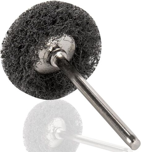 Rocaris 1" Brown 120 Grit Abrasive Buffing Polishing Wheels Burr for Rotary Tools-1/8"(3mm) Shank 50 Pack in Kuwait