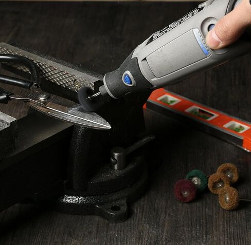 Rocaris 1" Brown 120 Grit Abrasive Buffing Polishing Wheels Burr for Rotary Tools-1/8"(3mm) Shank 50 Pack in Kuwait