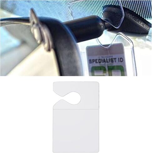 GLSOWEE Clear Parking Permit Holder, Car Rear View Mirror Document Hanger, Vertical Parking Lot Pass Car Parking Card Holder for Passes/Permits/Small Stickers, for Cars, Trucks, SUVs in Saudi Arabia