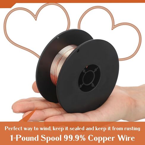 Kanayu 99.9% Pure Copper Wire for Jewelry Making Half Hard Solid Bare Copper Wire Round Bright for Beading Crafts Electroculture Gardening Plants, 1 Pound (18 Gauge,0.04'' Diameter, 210 Feet Length) in Saudi Arabia