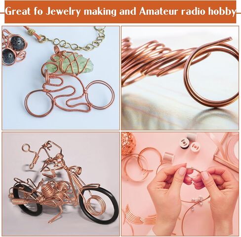 Kanayu 99.9% Pure Copper Wire for Jewelry Making Half Hard Solid Bare Copper Wire Round Bright for Beading Crafts Electroculture Gardening Plants, 1 Pound (18 Gauge,0.04'' Diameter, 210 Feet Length) in Saudi Arabia