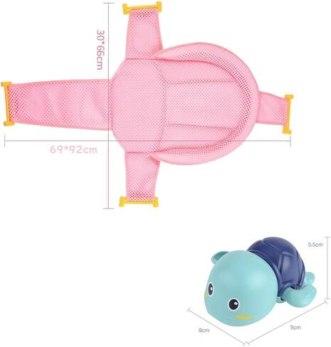 Baby Bath Seat Support Net, with Four Safety Support Corner, Bathtub Sling Shower Mesh, Adjustable Comfortable Non-Slip Bath Seat for Infant (Blue) in Saudi Arabia