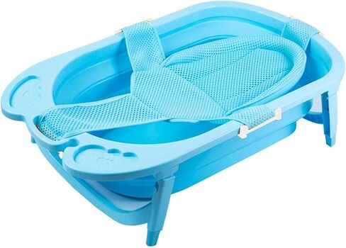 Baby Bath Seat Support Net, with Four Safety Support Corner, Bathtub Sling Shower Mesh, Adjustable Comfortable Non-Slip Bath Seat for Infant (Blue) in Saudi Arabia