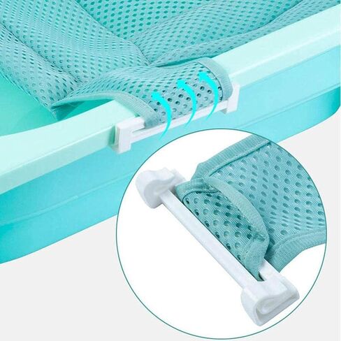Baby Bath Seat Support Net, with Four Safety Support Corner, Bathtub Sling Shower Mesh, Adjustable Comfortable Non-Slip Bath Seat for Infant (Blue) in Saudi Arabia