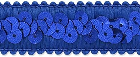 Trims by the Yard Darcey Sequin Stretch Royal Blue | (5 Yard Cut) Trim in Saudi Arabia
