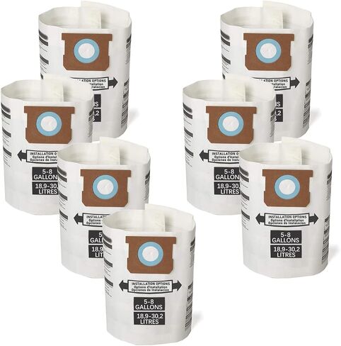 Replacement Filter Bags 5-8 Gallon for Shop Vac Vacuum Type E - 9066100 90661 906-61(7 Pack) in Saudi Arabia