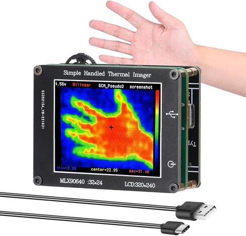 كاميرا تصوير حراري بدقة 320 × 240 بالأشعة تحت الحمراء، تصوير حراري بجيب LCD مقاس 2.8 بوصة، -40 درجة فهرنهايت - 572 درجة فهرنهايت كاميرا حرارية محمولة بالأشعة تحت الحمراء لقياس درجة الحرارة، معدل 8 هرتز in Kuwait