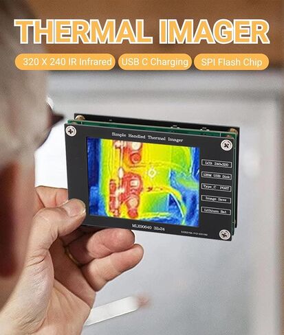 كاميرا تصوير حراري بدقة 320 × 240 بالأشعة تحت الحمراء، تصوير حراري بجيب LCD مقاس 2.8 بوصة، -40 درجة فهرنهايت - 572 درجة فهرنهايت كاميرا حرارية محمولة بالأشعة تحت الحمراء لقياس درجة الحرارة، معدل 8 هرتز in Kuwait