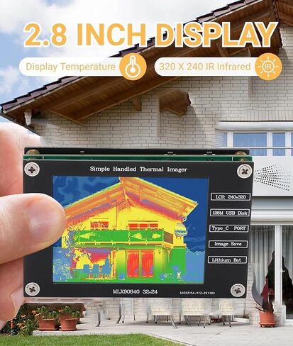 كاميرا تصوير حراري بدقة 320 × 240 بالأشعة تحت الحمراء، تصوير حراري بجيب LCD مقاس 2.8 بوصة، -40 درجة فهرنهايت - 572 درجة فهرنهايت كاميرا حرارية محمولة بالأشعة تحت الحمراء لقياس درجة الحرارة، معدل 8 هرتز in Kuwait