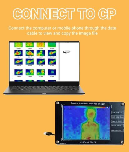 كاميرا تصوير حراري بدقة 320 × 240 بالأشعة تحت الحمراء، تصوير حراري بجيب LCD مقاس 2.8 بوصة، -40 درجة فهرنهايت - 572 درجة فهرنهايت كاميرا حرارية محمولة بالأشعة تحت الحمراء لقياس درجة الحرارة، معدل 8 هرتز in Kuwait