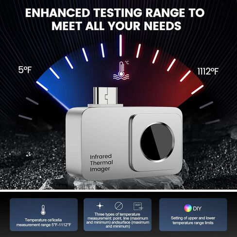 كاميرا حرارية لنظام Android، Sobtoe H2-F 256x192 IR عالية الدقة، تصوير حراري، تحسين صور كاميرا التصوير الحراري ودقتها، كاميرا تعمل بالأشعة تحت الحمراء لنظام Android، يتم تطبيقها على فحص الدوائر وما إلى ذلك in Saudi Arabia
