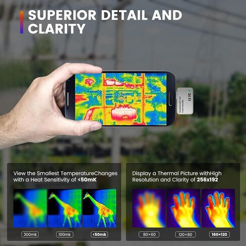 كاميرا حرارية لنظام Android، Sobtoe H2-F 256x192 IR عالية الدقة، تصوير حراري، تحسين صور كاميرا التصوير الحراري ودقتها، كاميرا تعمل بالأشعة تحت الحمراء لنظام Android، يتم تطبيقها على فحص الدوائر وما إلى ذلك in Saudi Arabia