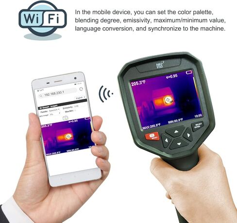 كاميرا حرارية Hti-Xintai بدقة 384 × 288 مع شاشة عرض TFT 3.5 بوصة، وكاميرا تصوير بالأشعة تحت الحمراء مع واي فاي، وتخزين رقمي مدمج 8 جيجابايت وكاميرا حرارية تركيز قابلة للتعديل مع 25 هرتز in Kuwait