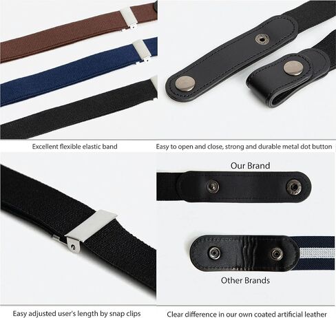 maskfactory eneyer 2 pack men's or women's buckle-less comfortable elastic belt for jeans or casual dress, no buckle in Saudi Arabia