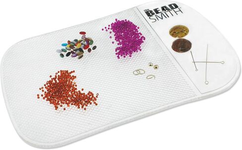 حصيرة الخرز اللاصقة من TThe Beadsmith، مقاس 7.5 × 5.5 بوصة، لون شفاف، وسادة مضادة للانزلاق، تقنية الشطف وإعادة الاستخدام، ملحقات للرسم الماسي، الجوهرة، الخرز in Saudi Arabia