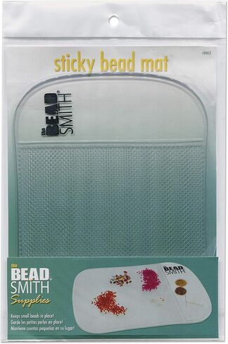 حصيرة الخرز اللاصقة من TThe Beadsmith، مقاس 7.5 × 5.5 بوصة، لون شفاف، وسادة مضادة للانزلاق، تقنية الشطف وإعادة الاستخدام، ملحقات للرسم الماسي، الجوهرة، الخرز in Saudi Arabia