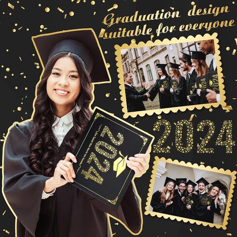 ReliThick 50 Pcs Graduation Certificate Holders Class of 2024 Diploma Holder Gold Graduation Foil Border for 8.5 x 11 Inch Letter Size Certificates, Cardstock, Document Papers in Saudi Arabia