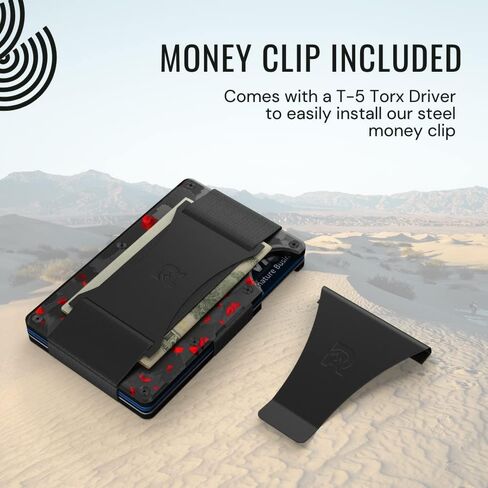 حزمة The Ridge EDC: محفظة Ridge Forged Ember النقدية للرجال + مجموعة حافظة Airtag - محفظة آمنة ومحمية بتقنية RFID مع حامل بطاقة هوائية وحزام للنقود in Kuwait