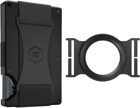 حزمة The Ridge EDC: محفظة The Ridge Black Cash Strap للرجال + مجموعة حافظة Airtag - محفظة آمنة ومحمية بتقنية RFID مع حامل بطاقة هوائية وحزام للنقود in Kuwait