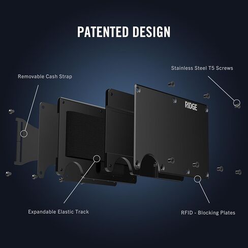 حزمة The Ridge EDC: محفظة The Ridge Black Cash Strap للرجال + مجموعة حافظة Airtag - محفظة آمنة ومحمية بتقنية RFID مع حامل بطاقة هوائية وحزام للنقود in Kuwait