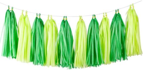 Aimto 20pcs Blue and Yellow Shiny Tassel Garland Banner Tissue Paper Tassels for Party Decorations in Saudi Arabia
