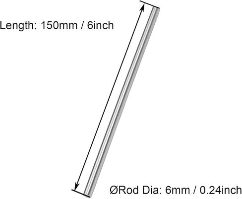 HiPicco Round Steel Rod, 5 Pack 6mm x 150mm HSS Lathe Bar Stock Tool for Shaft Gear Drill Lathes Boring Machine Turning Miniature Axle DIY Craft Making in Saudi Arabia