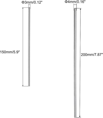 uxcell Round Steel Rod, 3mmx150mm, 4mmx200mm High-Speed Steel Lathe Bar Stock Tool, for Shaft Gear Drill Lathes Boring Machine Turning Miniature Axle, 10pcs in Saudi Arabia