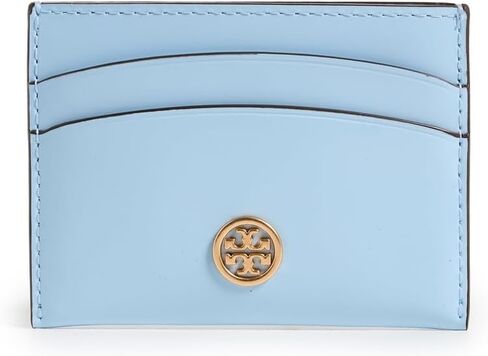 حافظة بطاقات Robinson Degrade للسيدات من Tory Burch، لون لازورد شاحب، أرجواني، مقاس واحد in Kuwait