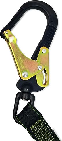 Frontline LIS62RA Elastic Double Leg 6' Lanyard with Aluminum Rebar Hooks | Twin Lanyard 1 Snap Hook and 2 Rebar Hook Ends | ANSI & OSHA Compliant Fall Protection | 6000 lbs. Min. Breaking Strength in Saudi Arabia