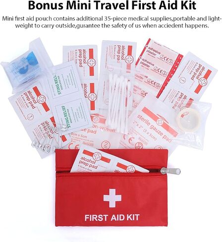 DAVEMED First Aid Kit,230Pieces 1st Aid Kit+Extra Mini First Aid Kit for Home,Travel,Backpacking,Car,Hiking,Camping,Hunting,Office,Sports & Outdoor in Saudi Arabia
