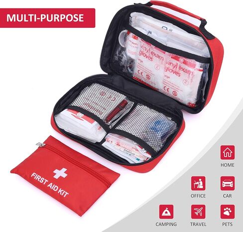 DAVEMED First Aid Kit,230Pieces 1st Aid Kit+Extra Mini First Aid Kit for Home,Travel,Backpacking,Car,Hiking,Camping,Hunting,Office,Sports & Outdoor in Saudi Arabia