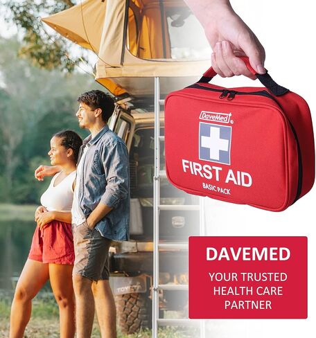 DAVEMED First Aid Kit,230Pieces 1st Aid Kit+Extra Mini First Aid Kit for Home,Travel,Backpacking,Car,Hiking,Camping,Hunting,Office,Sports & Outdoor in Saudi Arabia