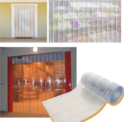 Vinyl Curtain-Door Replacement Strip,6.56' L x 7.5" W，2 mm Thick,Clear Plastic Strips Freezer Curtains,PVC Doggie Door Replacement Strips,Commercial for Warehouse Doors, Walk-in Freezers, Pet Doors in Saudi Arabia
