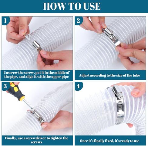 Yaocom 4 Inches 70 ft PVC Dust Collection Hose with Stainless Steel Hose Clamps Set Flexible Clear Vacuum Hose Puncture Resistant Fume Hose for Vacuums Cleaner Fume Dust Collection System in Saudi Arabia