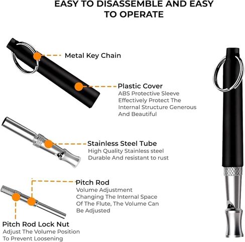 صفارات الكلاب، صافرة تدريب احترافية للكلاب لإيقاف النباح، أداة تدريب بالموجات فوق الصوتية قابلة للتعديل للتحكم في النباح الصامت لمساعد تدريب الكلاب، والجلوس، والوقوف، وتأتي مع حزام حبل قصير in Kuwait