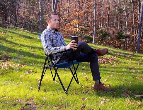 كرسي التخييم جي سي آي كومفورت برو للتخييم في الهواء الطلق | كرسي قابل للطي مع مساند للذراعين متينة وحامل مشروبات وحقيبة حمل محمولة - رمادي بيوتر منقط in Kuwait