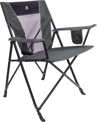 GCI OUTDOOR Comfort Pro Camping Chair | Collapsible Folding Chair with Durable Armrests, Drink Holder & Portable Carry Bag — Heathered Pewter Gray in Saudi Arabia