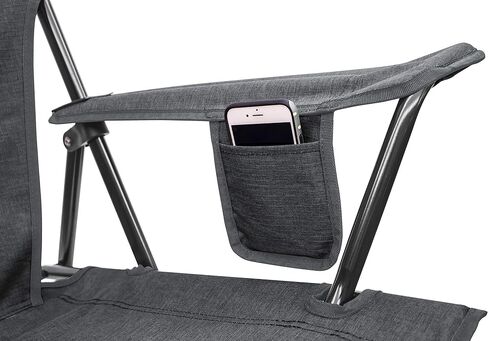 GCI OUTDOOR Comfort Pro Camping Chair | Collapsible Folding Chair with Durable Armrests, Drink Holder & Portable Carry Bag — Heathered Pewter Gray in Saudi Arabia