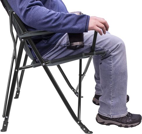 GCI OUTDOOR Comfort Pro Camping Chair | Collapsible Folding Chair with Durable Armrests, Drink Holder & Portable Carry Bag — Heathered Pewter Gray in Saudi Arabia