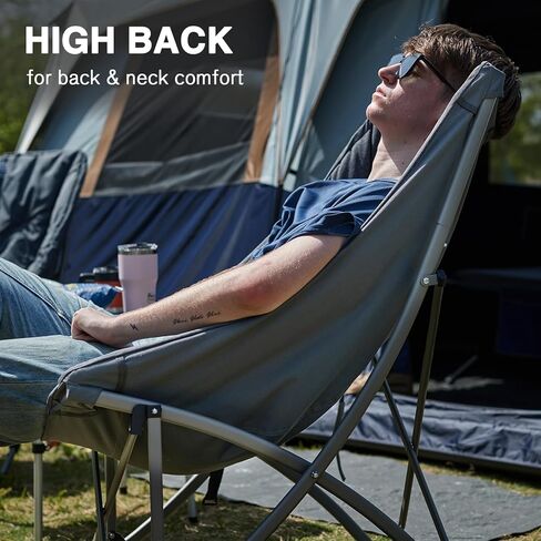 كراسي تخييم قابلة للطي من أي وقت مضى للبالغين مع ظهر مرتفع، كراسي سميكة مبطنة قابلة للطي، كرسي صحن القمر المحمول، كراسي حديقة مريحة قابلة للطي، كراسي طعام فاخرة، تدعم 250 رطلًا in Kuwait